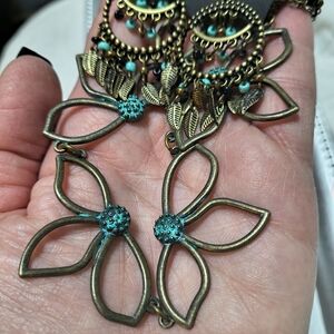 2cpc Elegant Turquoise and Bronze  Cottage/Native Style Vibe Duo.